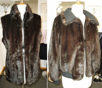 Elegantes Gilet mit Swarovski-Reissverschluss // Sportliche Pelzjacke