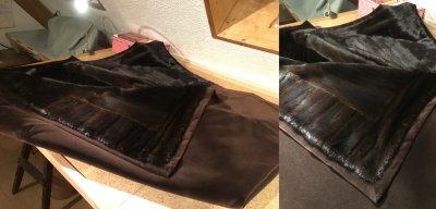 Nerzmantel umgearbeitet in eine Decke